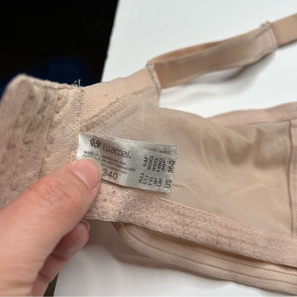 Wacoal Cream Floral Lace Unlined Full-Coverage Bra 36G 36DDDD - Picture 4 of 6